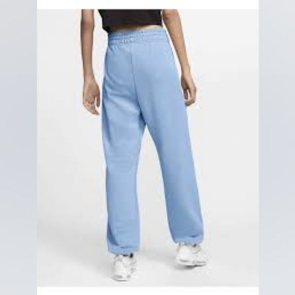 NIKE Sports Wear Trousers Light Blue Gold French Terry Sweatpants Lounge Small - Picture 8 of 11